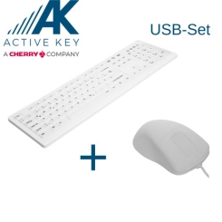 ACTIVE KEY USB-Aktionsbundle weiß Hygienetastatur + Hygienemaus 