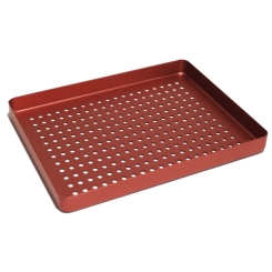 EURONDA Aluminium-Mini-Tray, Boden gelocht, rot rot