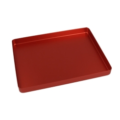 EURONDA Aluminium-Mini-Tray, Boden ungelocht, rot rot