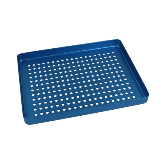 EURONDA Aluminium-Mini-Tray, Boden gelocht, blau
